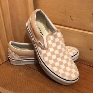 Vans women’s CHECKERBOARD CLASSIC SLIP-ON SHOE - ETHEREA/TRUE WHITE size 7.5